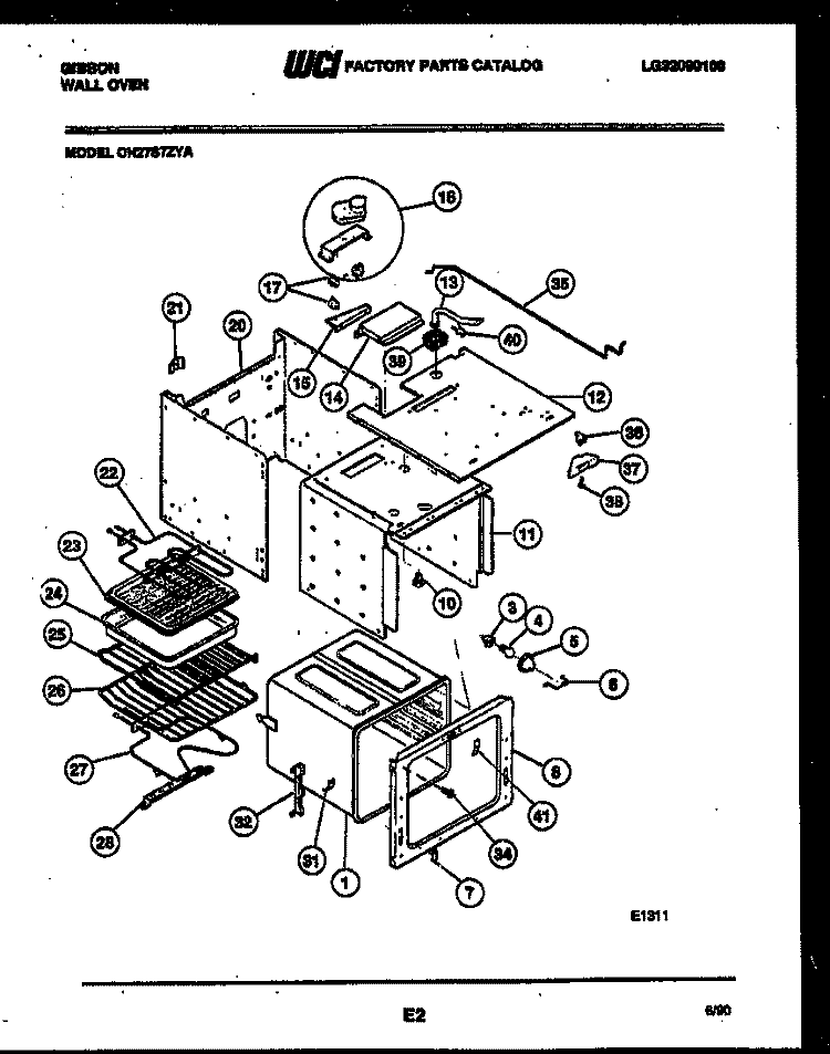 BODY PARTS Diagram and Parts List for OH27S7ZYA  Gibson Wall Oven