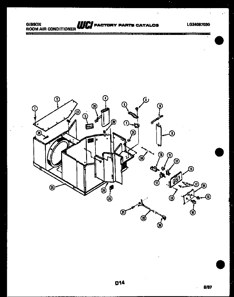 ELECTRICAL PARTS Diagram and Parts List for AG28E6RTBA  Gibson Air Conditioner