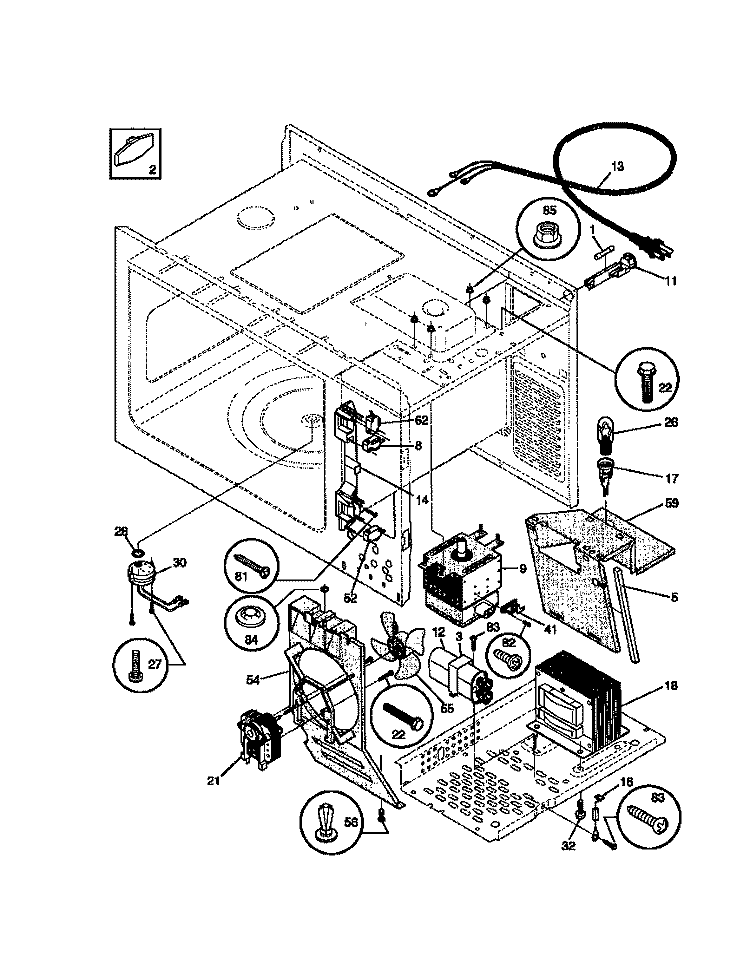 FUNCTIONAL Diagram and Parts List for TMS134T  Tappan Microwave