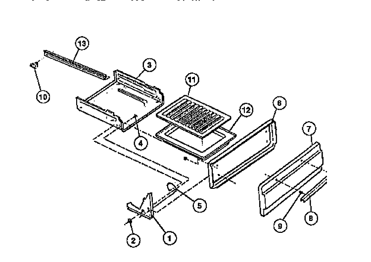 DRAWER Diagram and Parts List for G32BNL1  Frigidaire Range