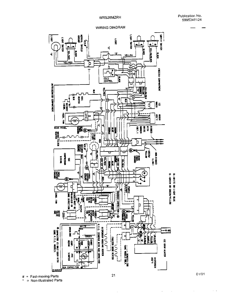 WIRING DIAGRAM Diagram and Parts List for WRS26MZRHD0  Westinghouse Refrigerator