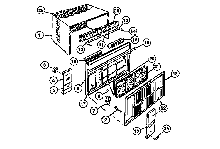 CABINET FRONT & WRAPPER Diagram and Parts List for AR22NS5N1  Frigidaire Air Conditioner