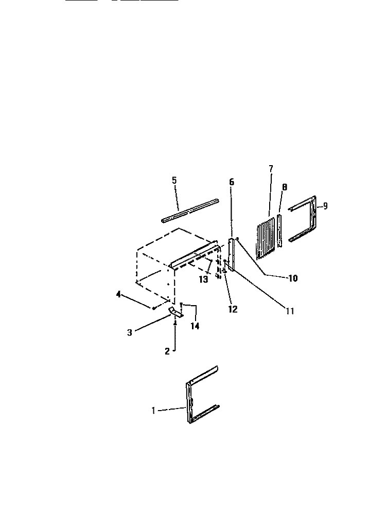 WINDOW MOUNTING PARTS Diagram and Parts List for S310A1QA  Kelvinator Air Conditioner