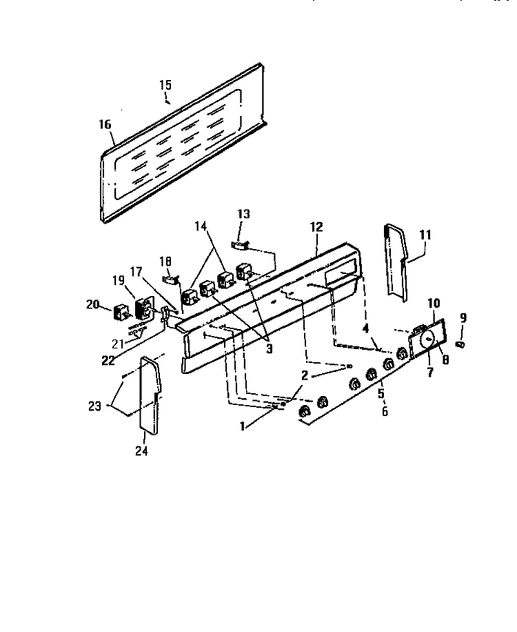 BACKGUARD Diagram and Parts List for KF404GDW0  Frigidaire Range