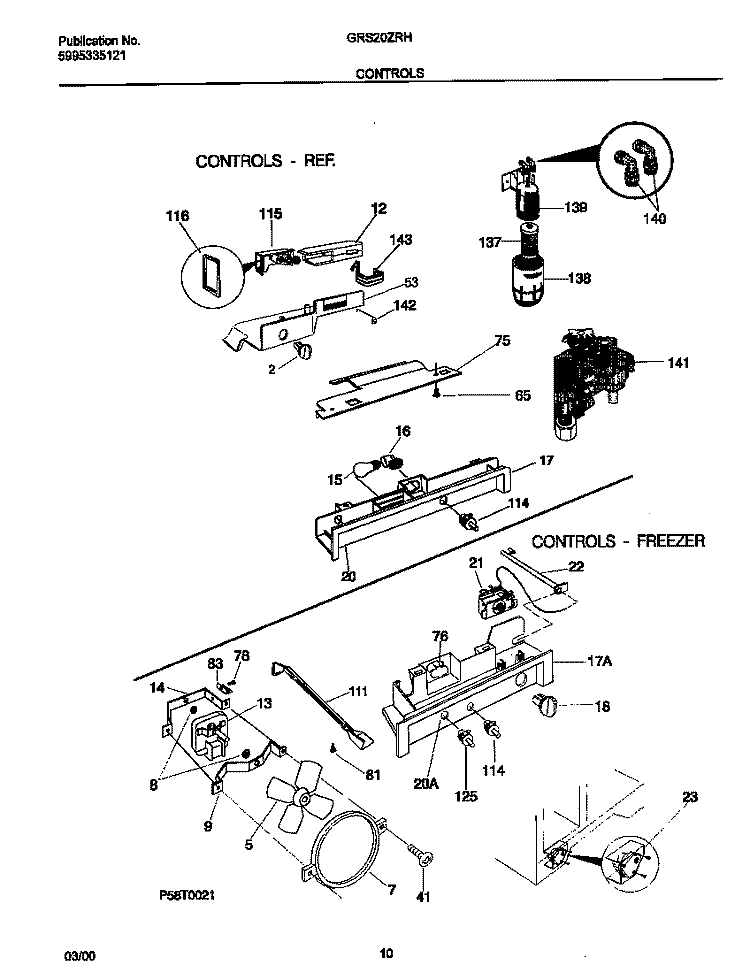 CONTROLS Diagram and Parts List for GRS20ZRHW4  Gibson Refrigerator