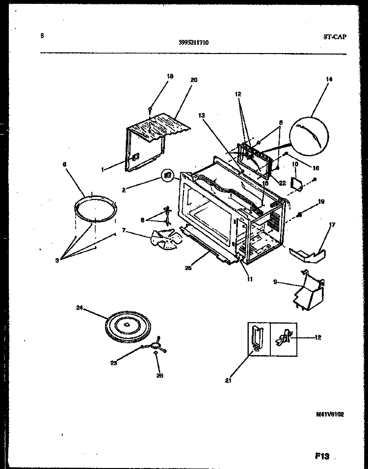 WRAPPER AND BODY PARTS Diagram and Parts List for 56-9381-10-01  Tappan Microwave