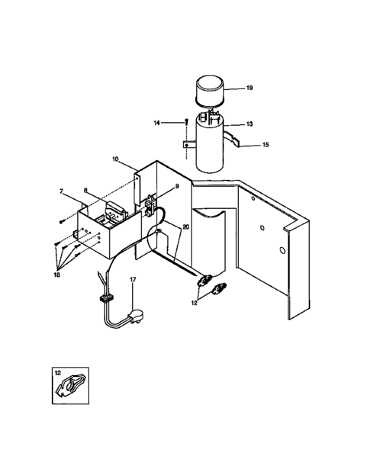 CONTROLS Diagram and Parts List for WAC052T7A6  Frigidaire Air Conditioner
