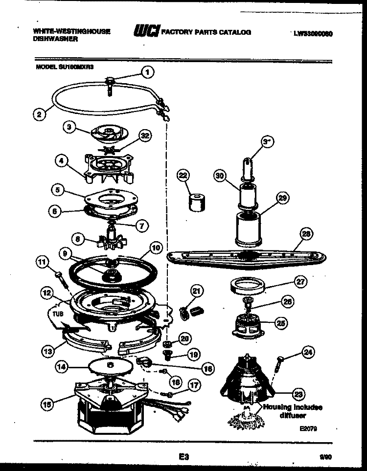 BODY PARTS Diagram and Parts List for GF201KXD2  Frigidaire Range