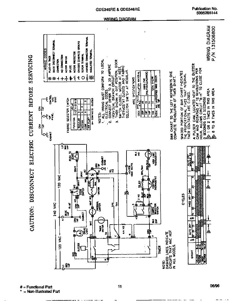 WIRING DIAGRAM Diagram and Parts List for GDE346RES0  Gibson Dryer