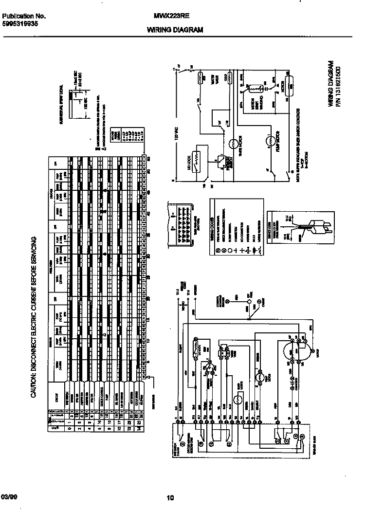 WIRING DIAGRAM Diagram and Parts List for MWX223RED2  Frigidaire Washer