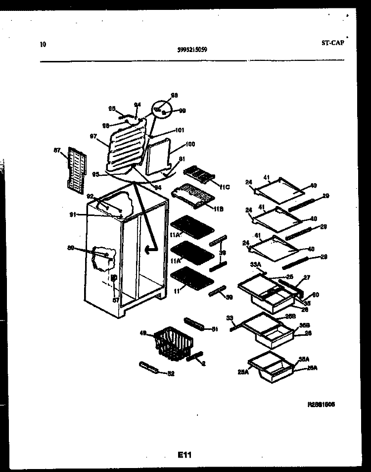 SHELVES AND SUPPORTS Diagram and Parts List for RS22F9YX1C  Gibson Refrigerator