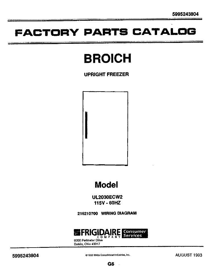 COVER Diagram and Parts List for UL2030ECW2  Electrolux Freezer