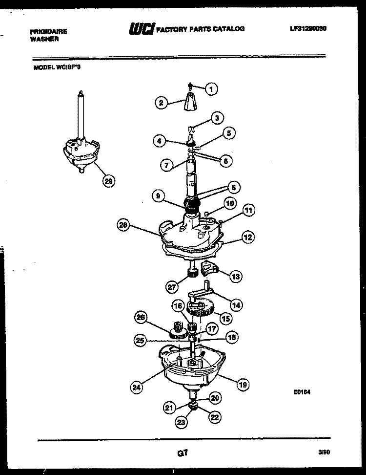 TRANSMISSION PARTS Diagram and Parts List for WCISFW0  Frigidaire Washer