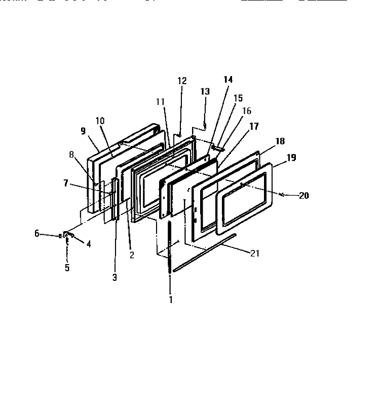 DOOR Diagram and Parts List for KM250HXM  Frigidaire Microwave