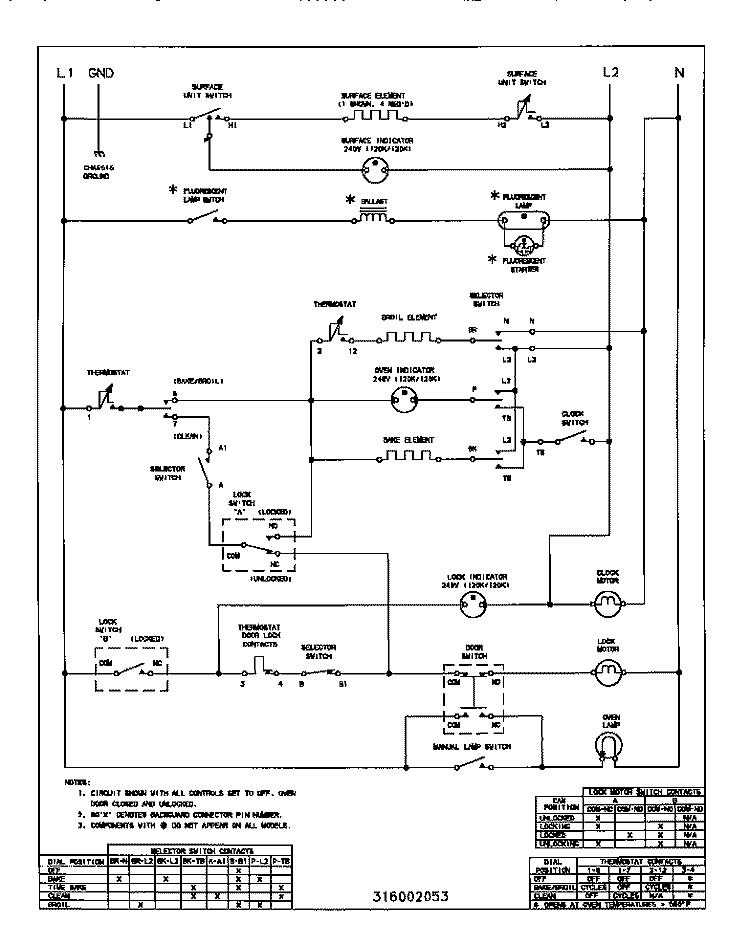 WIRING DIAGRAM Diagram and Parts List for TEF354BCWA  Tappan Range