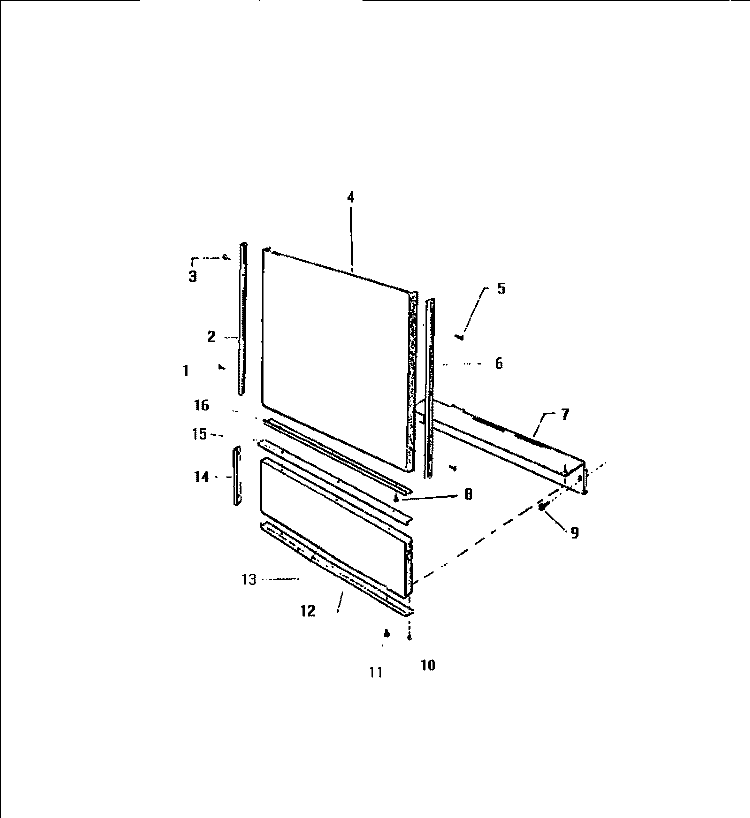OUTER DOOR Diagram and Parts List for SU500DXR5  Frigidaire Dishwasher