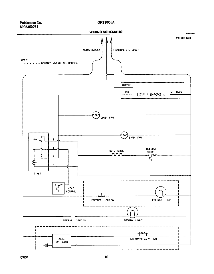 WIRING SCHEMATIC Diagram and Parts List for GRT18C5AW2  Gibson Refrigerator