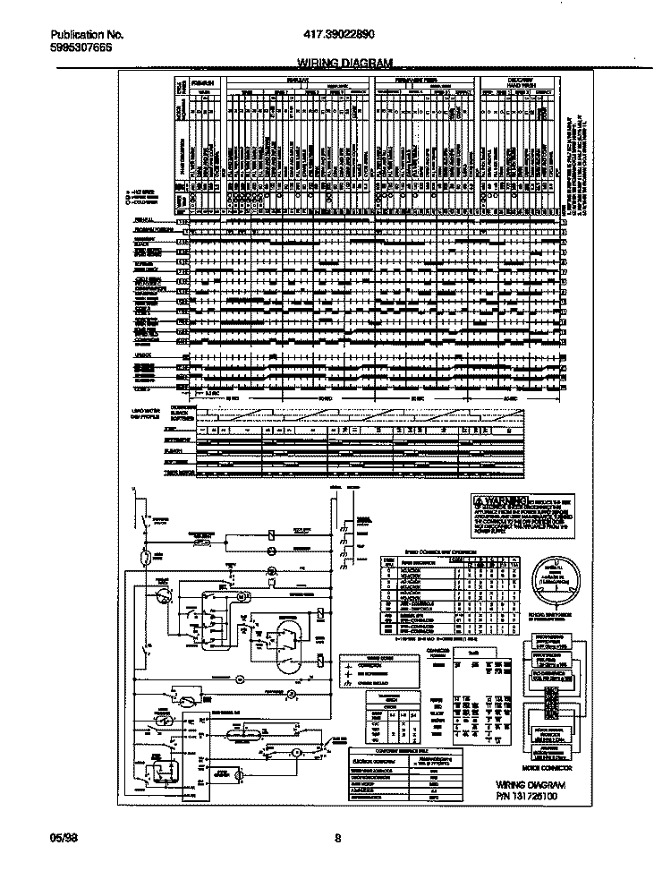 WIRING DIAGRAM Diagram and Parts List for 41739022890  Frigidaire Washer