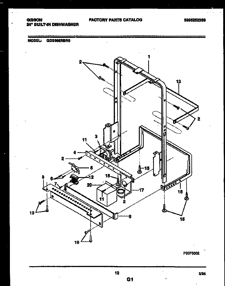 POWER DRY AND MOTOR PARTS Diagram and Parts List for GDB668RBR0  Gibson Dishwasher