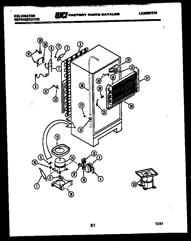 SYSTEM AND AUTOMATIC DEFROST PARTS Diagram and Parts List for TPK160EN0F  Kelvinator Refrigerator