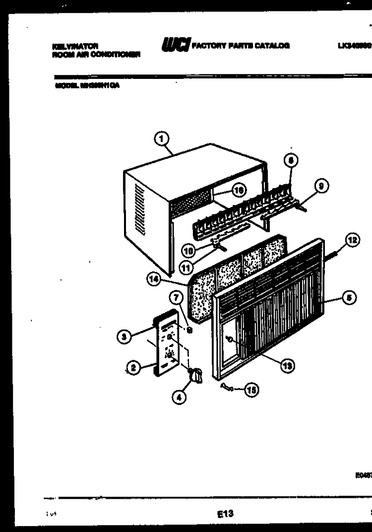 CABINET PARTS Diagram and Parts List for MH309H1QA  Kelvinator Air Conditioner