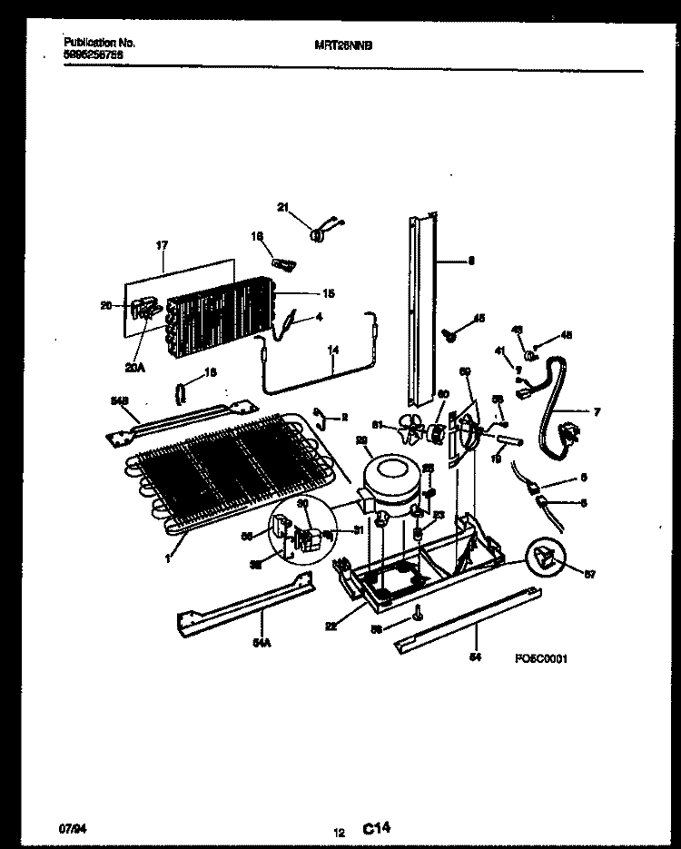 SYSTEM AND AUTOMATIC DEFROST PARTS Diagram and Parts List for MRT26NNBY0  Uni Refrigerator