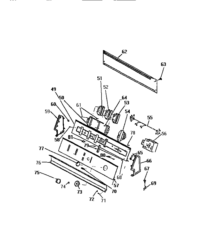 CONSOLE & CONTROLS Diagram and Parts List for WDDW2  Frigidaire Washer