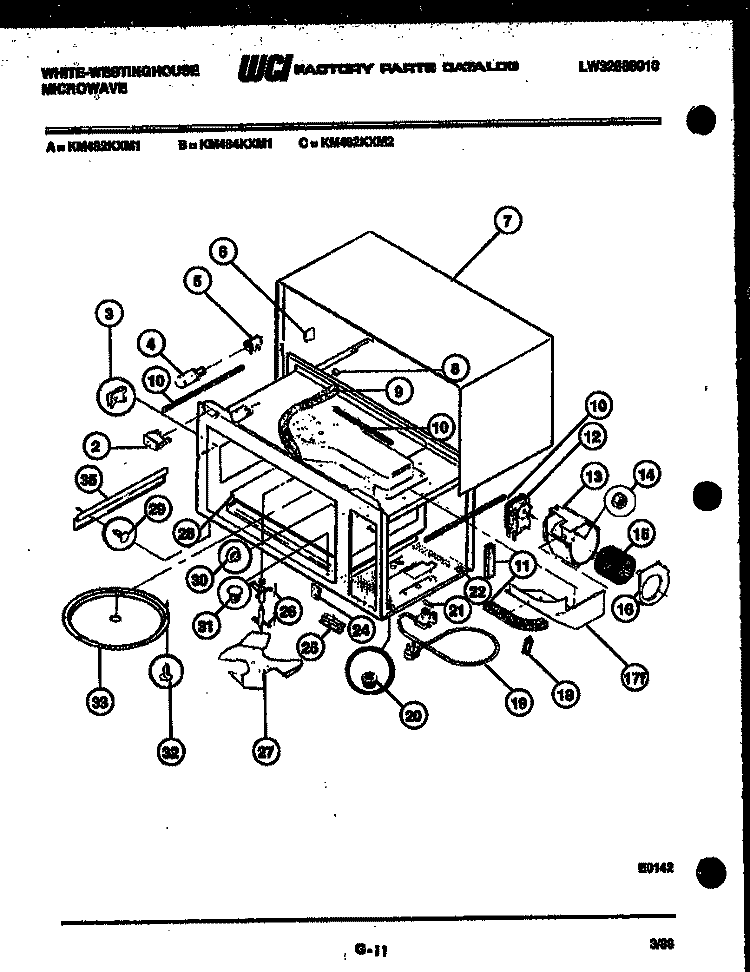 BODY PARTS Diagram and Parts List for KM484KXM1  Frigidaire Microwave