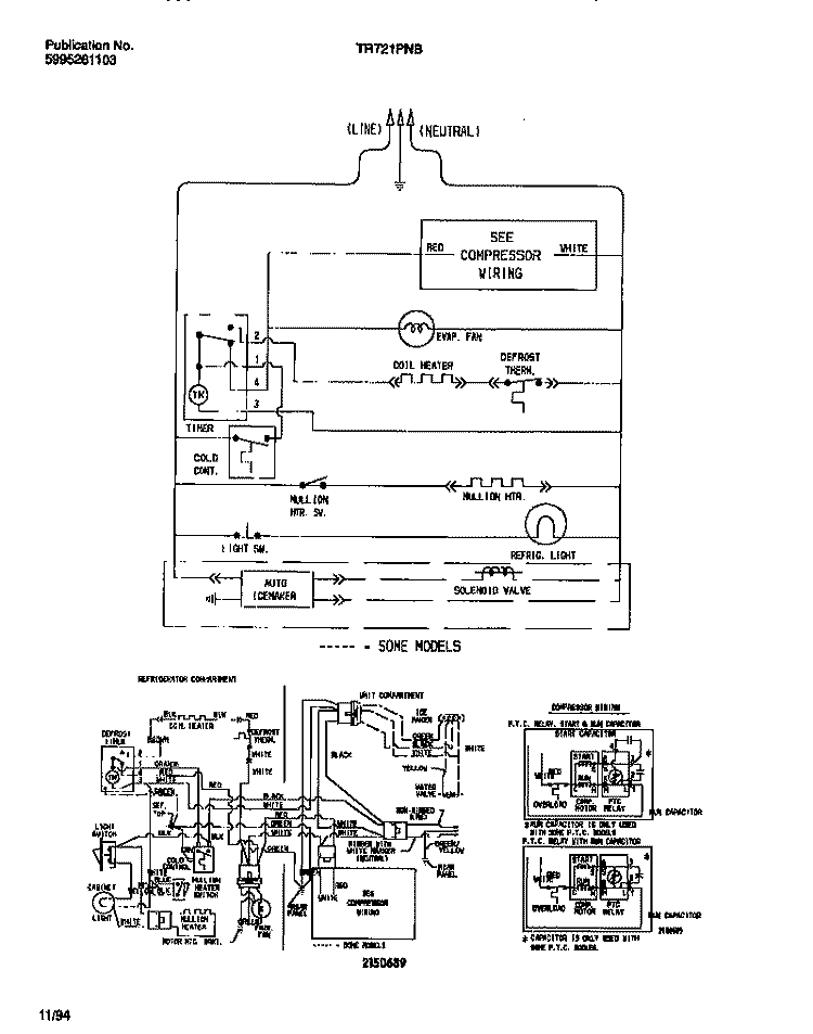 WIRING DIAMGRAM Diagram and Parts List for TRT21PNBD1  Tappan Refrigerator