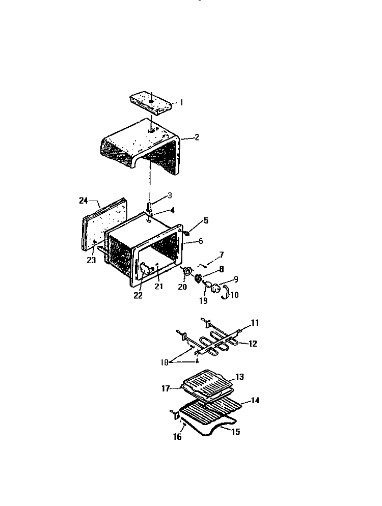 OVEN CAVITY Diagram and Parts List for KD220GDW1  Frigidaire Range