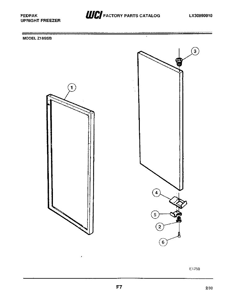 DOOR Diagram and Parts List for Z18SSB  Frigidaire Refrigerator
