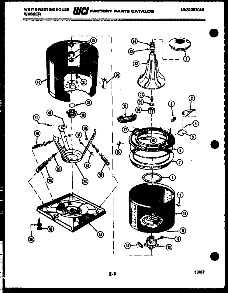TUB DETAIL Diagram and Parts List for LA640JXW4  Frigidaire Washer