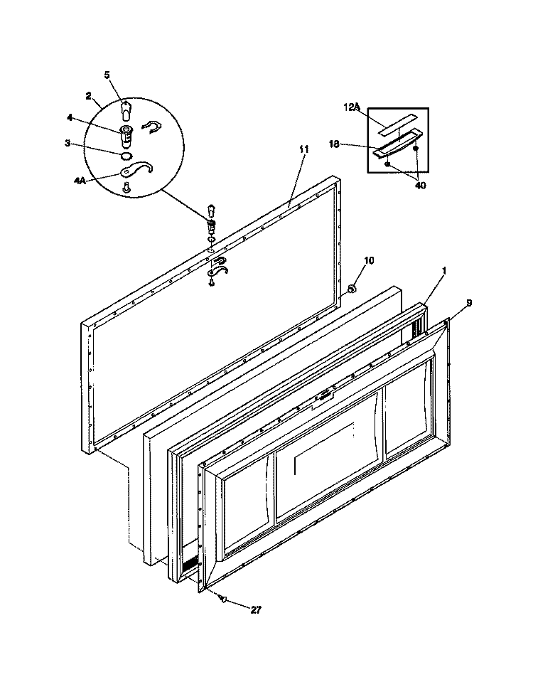 DOOR Diagram and Parts List for GFC07M3AD2  Gibson Freezer