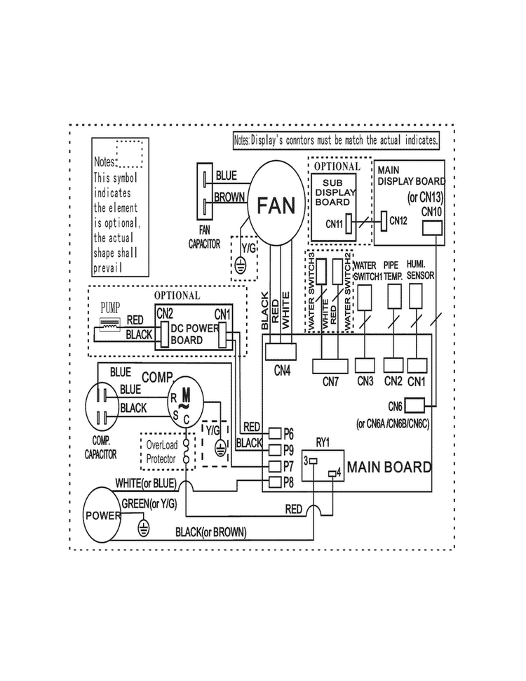 Wiring Diagram Diagram and Parts List for CAD304NWL2  Frigidaire Dehumidifier