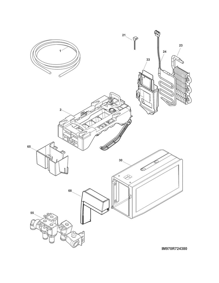 Fresh Food Ice Maker Diagram and Parts List for FPBC2277RF4  Frigidaire Refrigerator