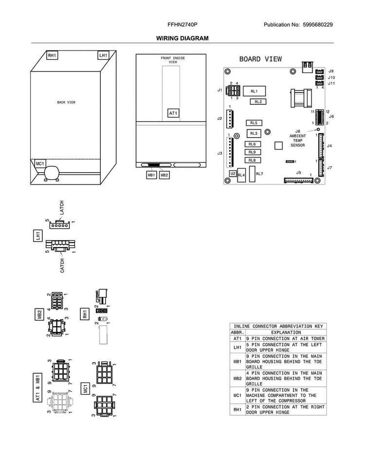 Wiring Diagram Diagram and Parts List for FFHN2740PSAA  Frigidaire Refrigerator