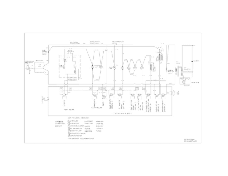 Wiring Diagram Diagram and Parts List for EI30BM6CPSA  Electrolux Microwave