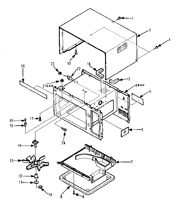 Cabinet Parts Diagram and Parts List for 5648748610  Kenmore Microwave