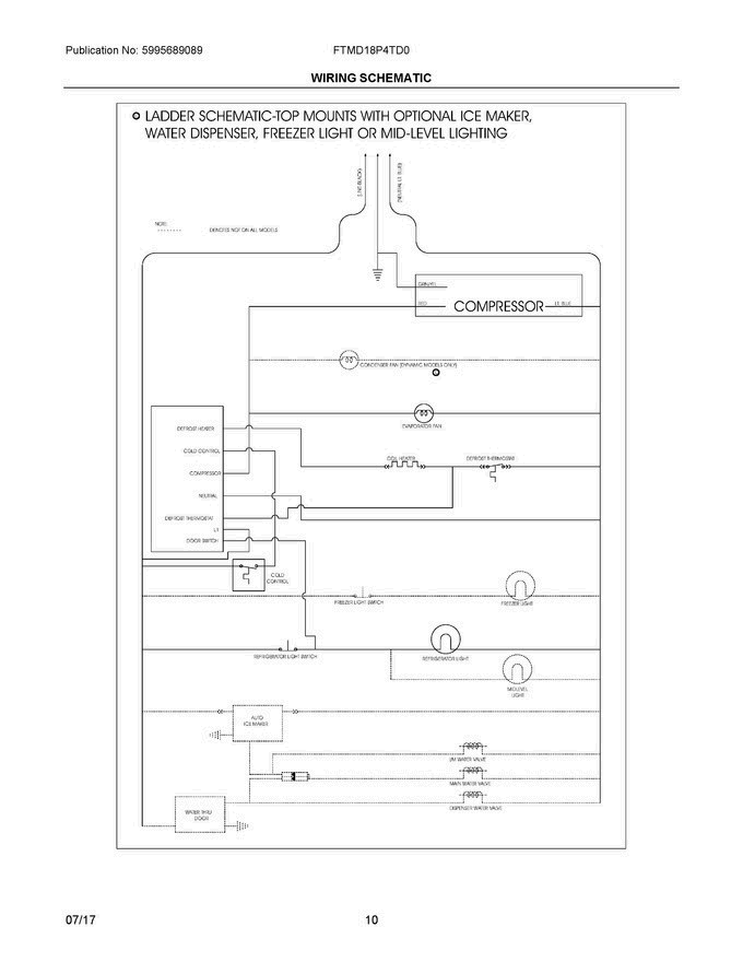 06 - Wiring Schematic Diagram and Parts List for FTMD18P4TD0  Frigidaire Refrigerator