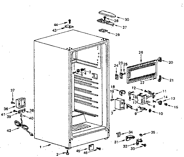 Cabinet Diagram and Parts List for 5648611181  Kenmore Refrigerator