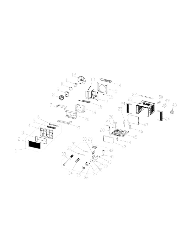 Recommended Spare Parts Diagram and Parts List for 25370128110  Kenmore Air Conditioner