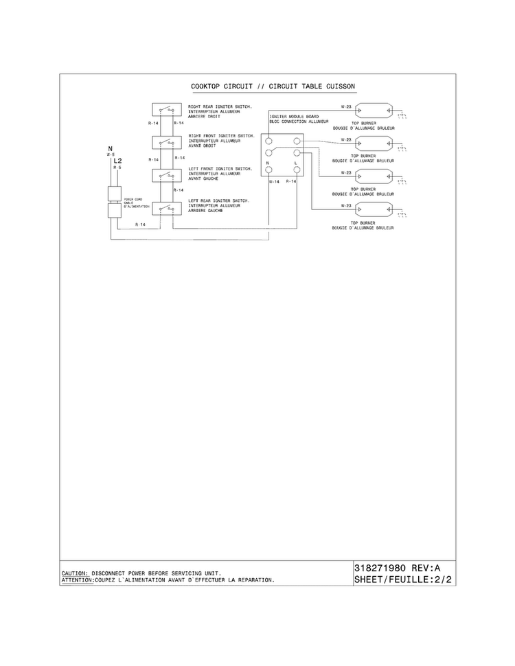 Wiring Diagram Diagram and Parts List for PLCS389ECI  Frigidaire Range