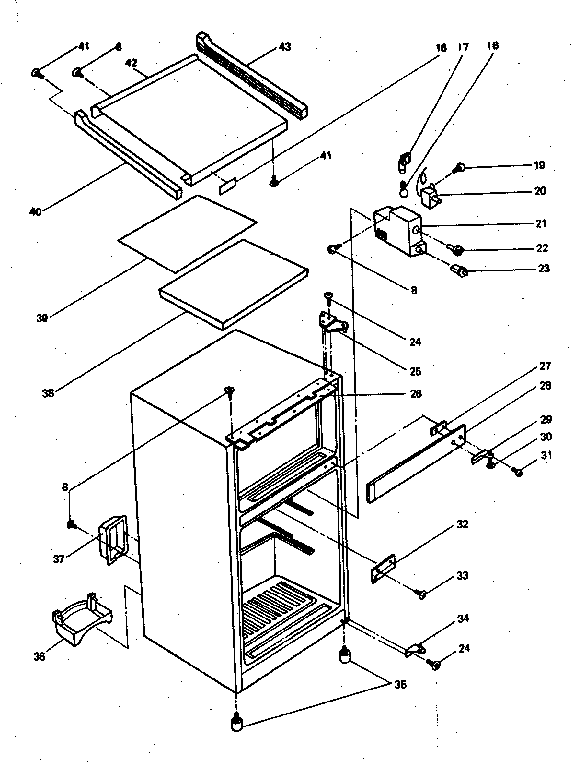Cabinet Parts Diagram and Parts List for 5648912821  Kenmore Refrigerator