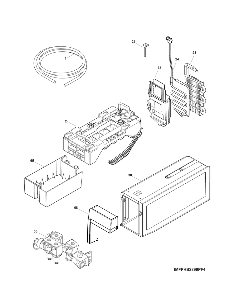 Ice Maker Diagram and Parts List for 25370343414  Kenmore Refrigerator