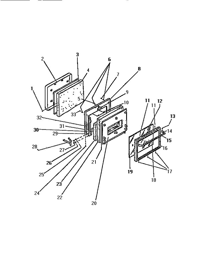 DOOR Diagram and Parts List for REP305CF1  Kelvinator Range