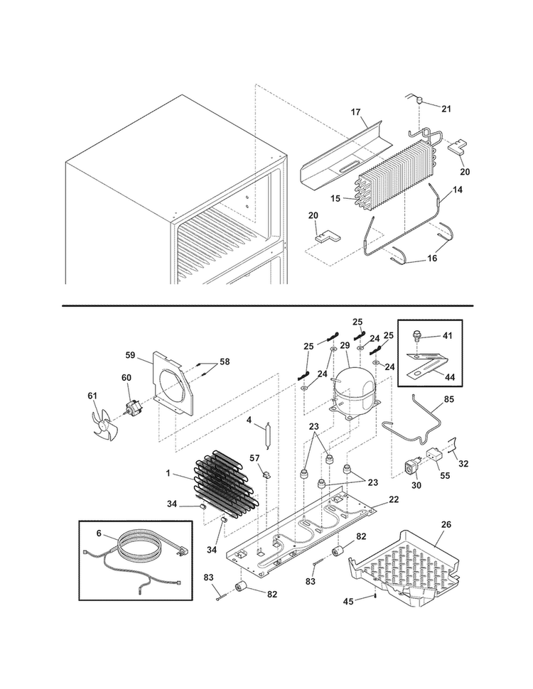 System Diagram and Parts List for 25363212018  Kenmore Refrigerator