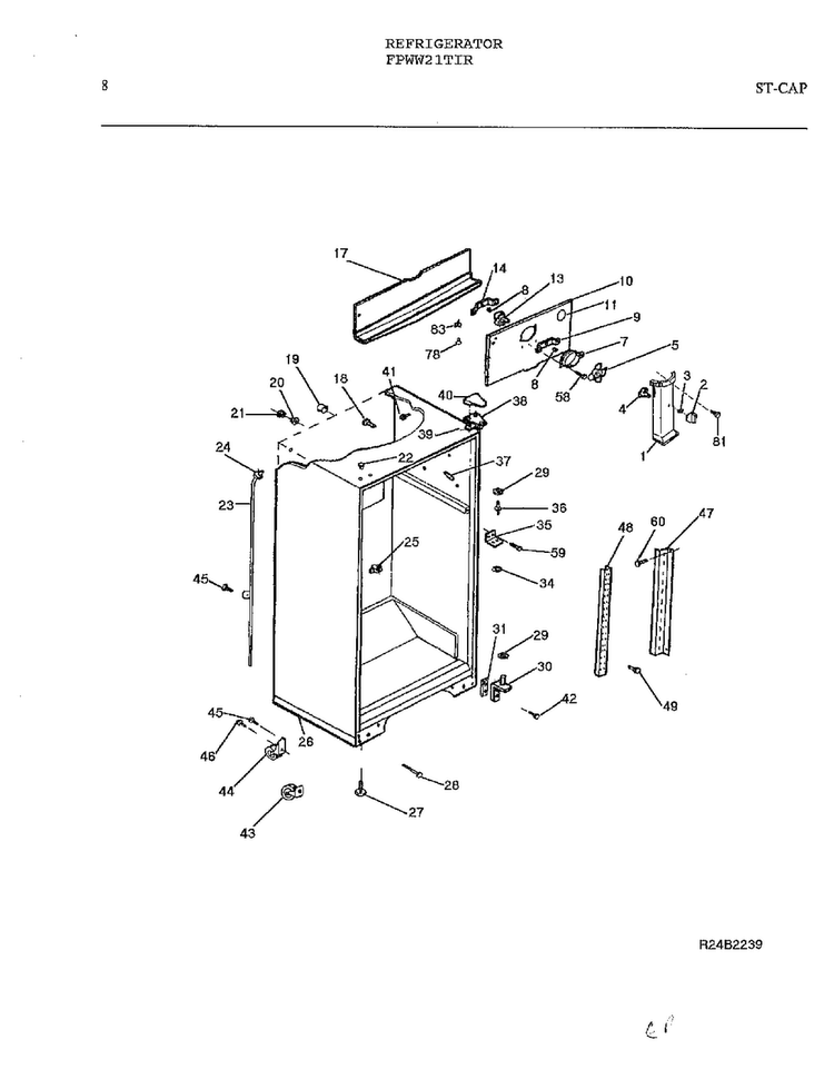 Refrigerator Page 7 Diagram and Parts List for FPWW21TIR  Frigidaire Refrigerator