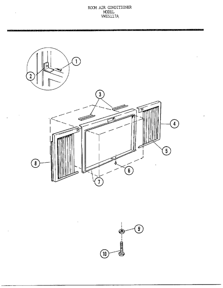 Room Air Conditioner Page 9 Diagram and Parts List for 5117A  Frigidaire Air Conditioner