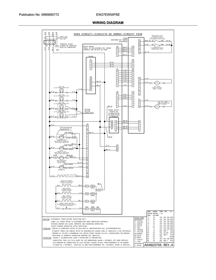 Wiring Diagram Diagram and Parts List for EW27EW55PSE  Electrolux Wall Oven