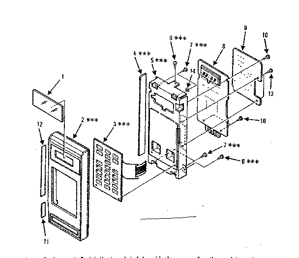 Control Panel Parts Diagram and Parts List for 5648747680  Kenmore Microwave
